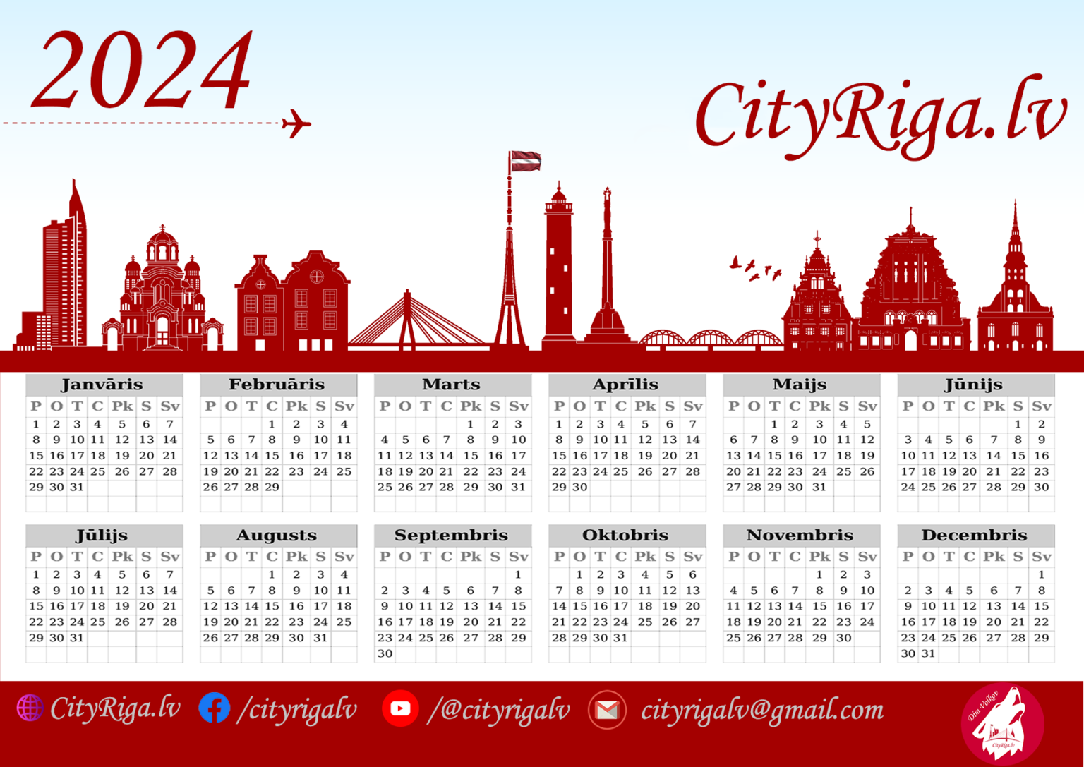 Kalendars 2024 gads cityriga lv