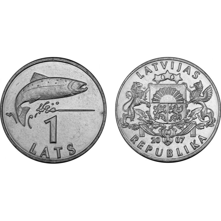 Latvijas monētas – 1 lats – Lasis