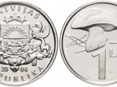 Latvijas monētas – 1 lats – Sēne