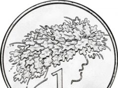 Latvijas monētas – 1 lats – Jāņu vainags