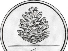 Latvijas monētas – 1 lats – Čiekurs