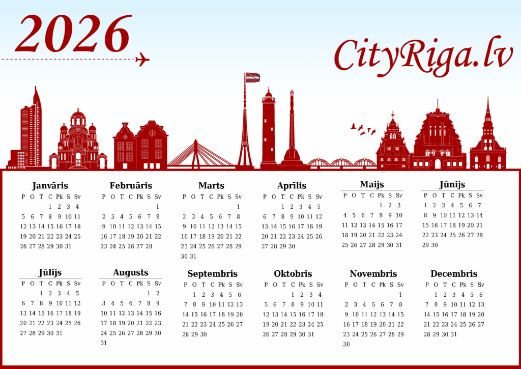 CityRiga.lv Gada Kalendars 2026