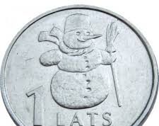 Latvijas monētas – 1 lats – Sniegavīrs