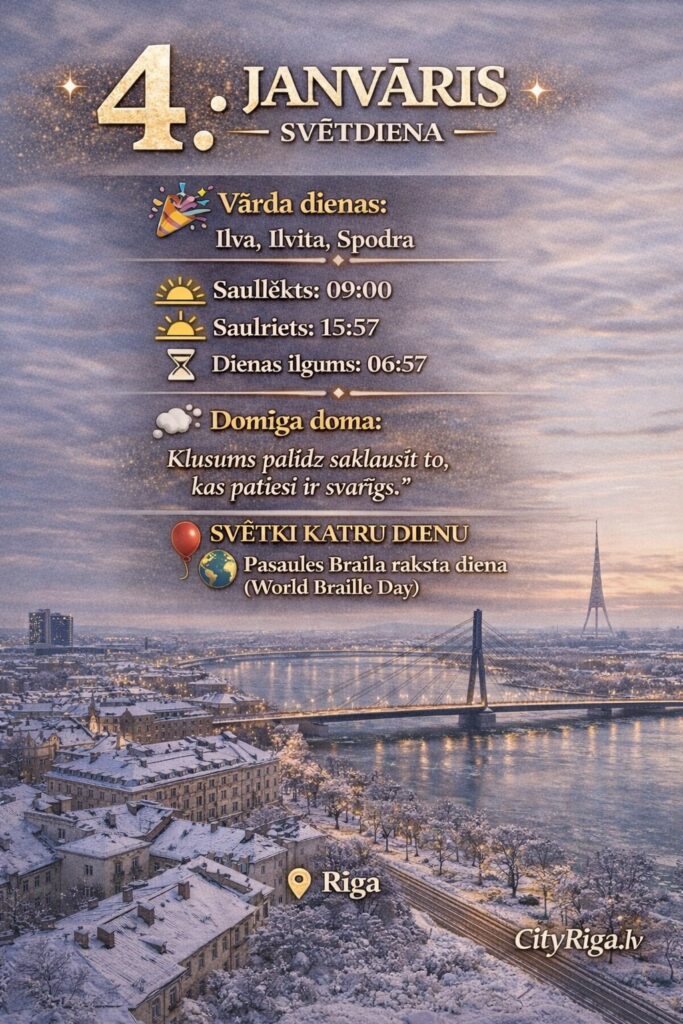 Dienas raksturojums 04.01.2026