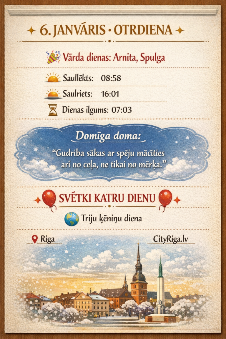 Dienas raksturojums 06.01.2026