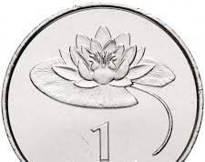 Latvijas monētas – 1 lats – Ūdensroze