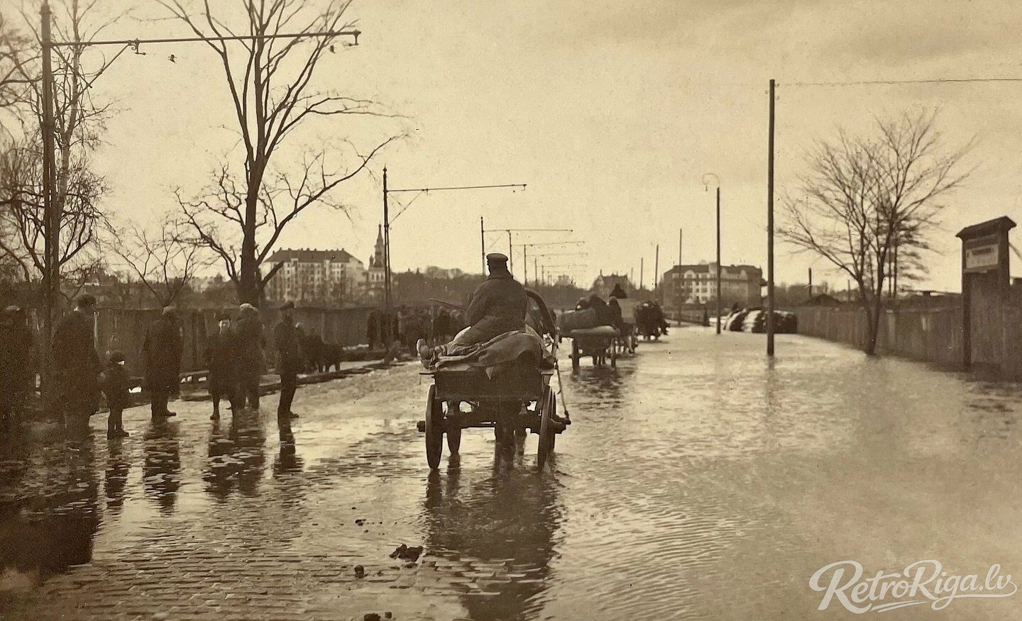 Plūdi pie Raņķa dambja. 1920. gadi.