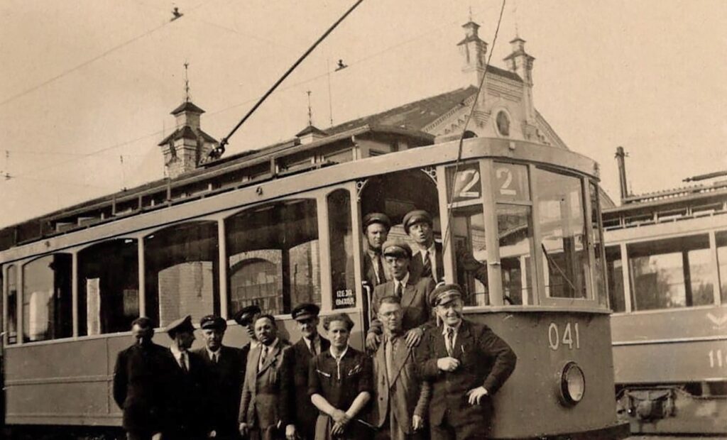 1949. gads. Tramvaju depo.