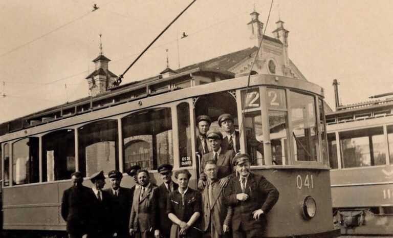 1949. gads. Tramvaju depo.