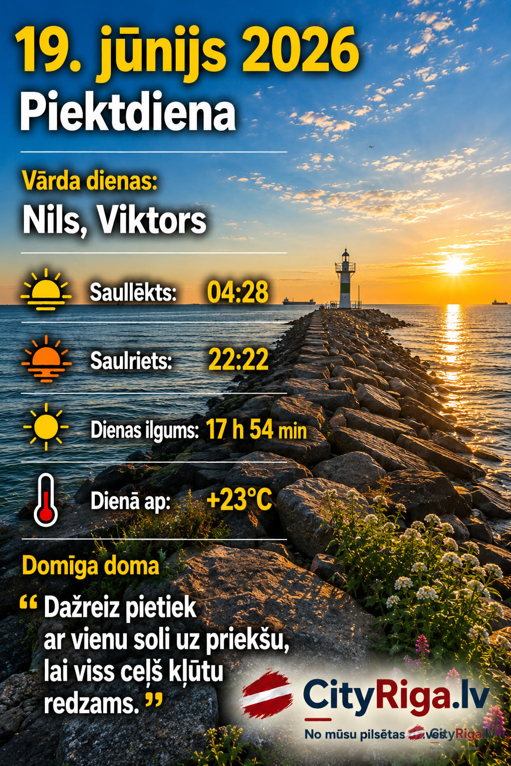 Dienas raksturojums 19.06.2026
