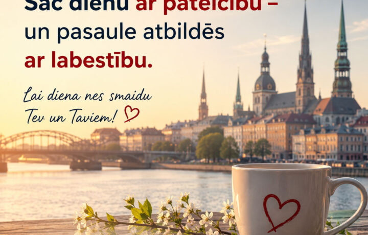 Sāc dienu ar pateicību un labestību