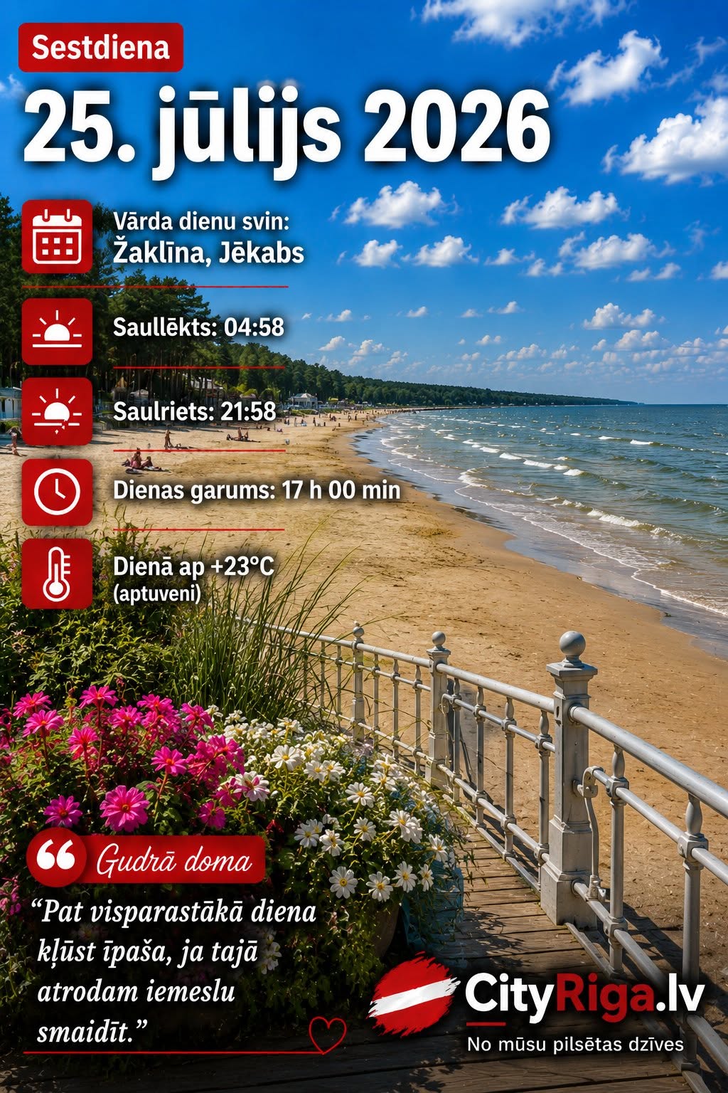 Dienas raksturojums 25.07.2026