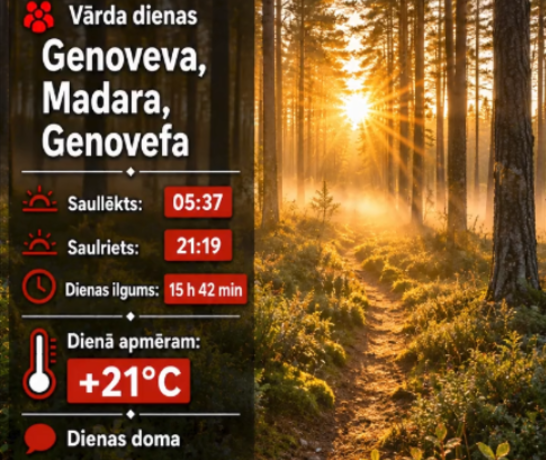 Dienas raksturojums 09.08.2026