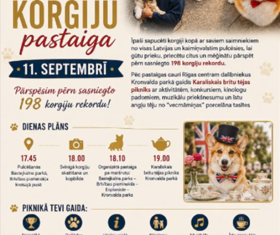 Karaliskā korgiju pastaiga atgriežas Rīgas centrā