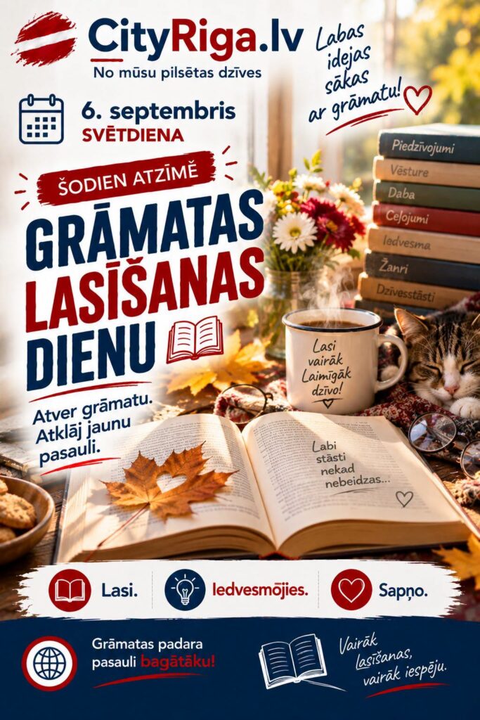 6. septembrī atzīmē Grāmatas lasīšanas dienu