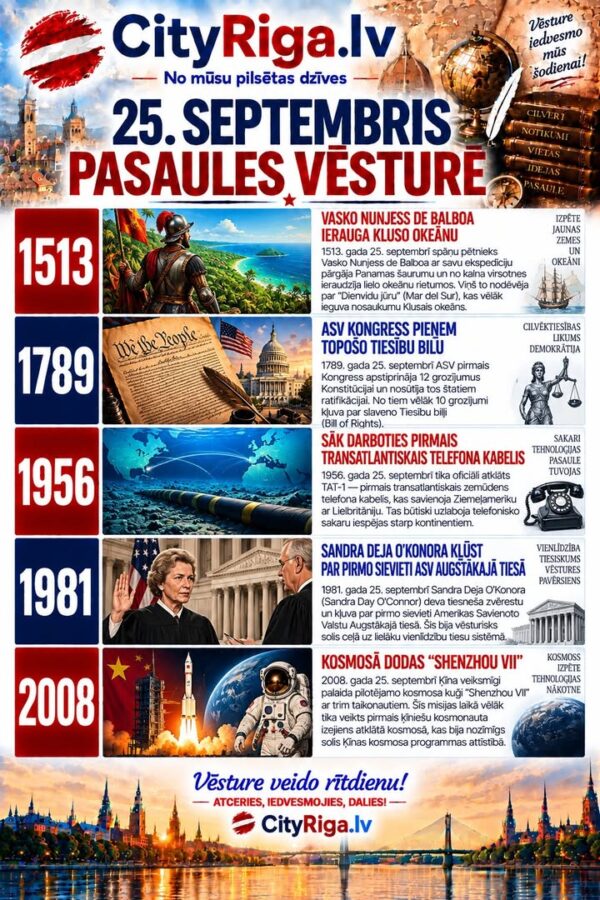 📜 25. SEPTEMBRIS PASAULES VĒSTURĒ