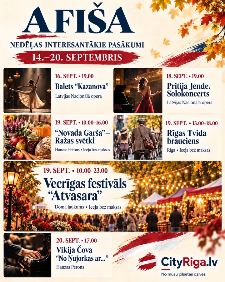 📍 RĪGAS AFIŠA | 14.–20. SEPTEMBRIS