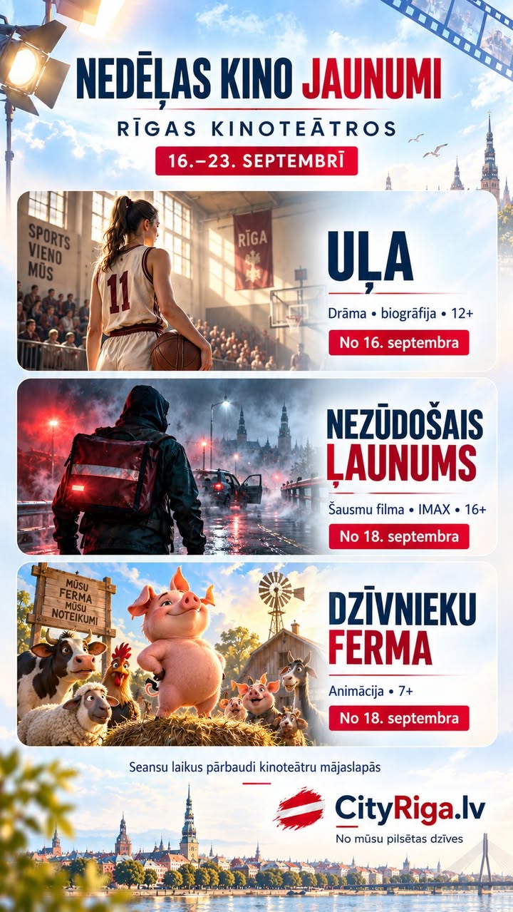 🎬 Nedēļas kino jaunumi Rīgas kinoteātros!