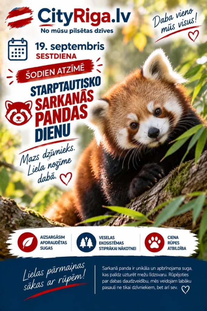 ŠODIEN ATZĪMĒ STARPTAUTISKO SARKANĀS PANDAS DIENU!