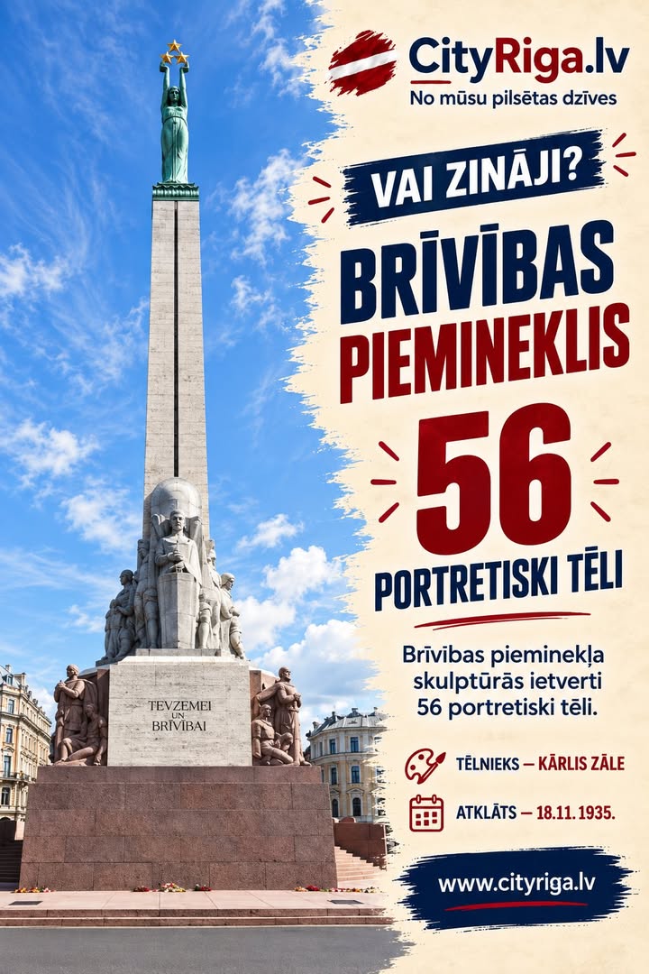 Brīvības pieminekļa skulptūrās ietverti 56 portretiski tēli.