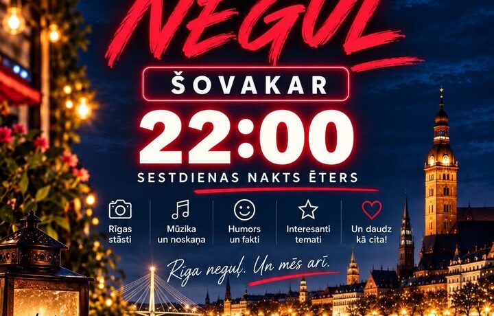 Šovakar 22:00 sākam mūsu sestdienas nakts ēteru! ❤️