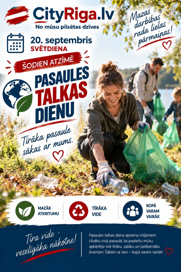 🌍🧹 ŠODIEN ATZĪMĒ PASAULES TALKAS DIENU!