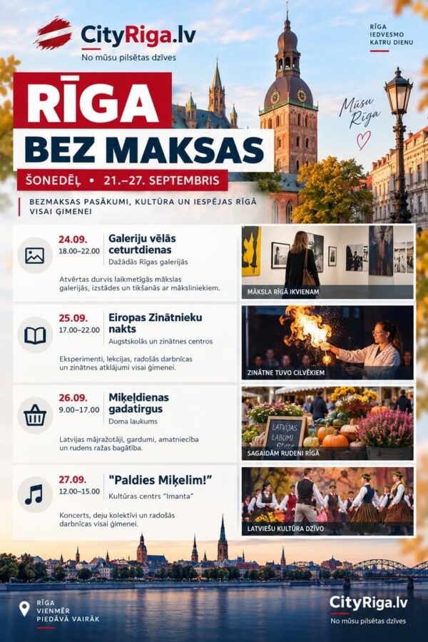 RĪGA BEZ MAKSAS 21.–27. SEPTEMBRIS