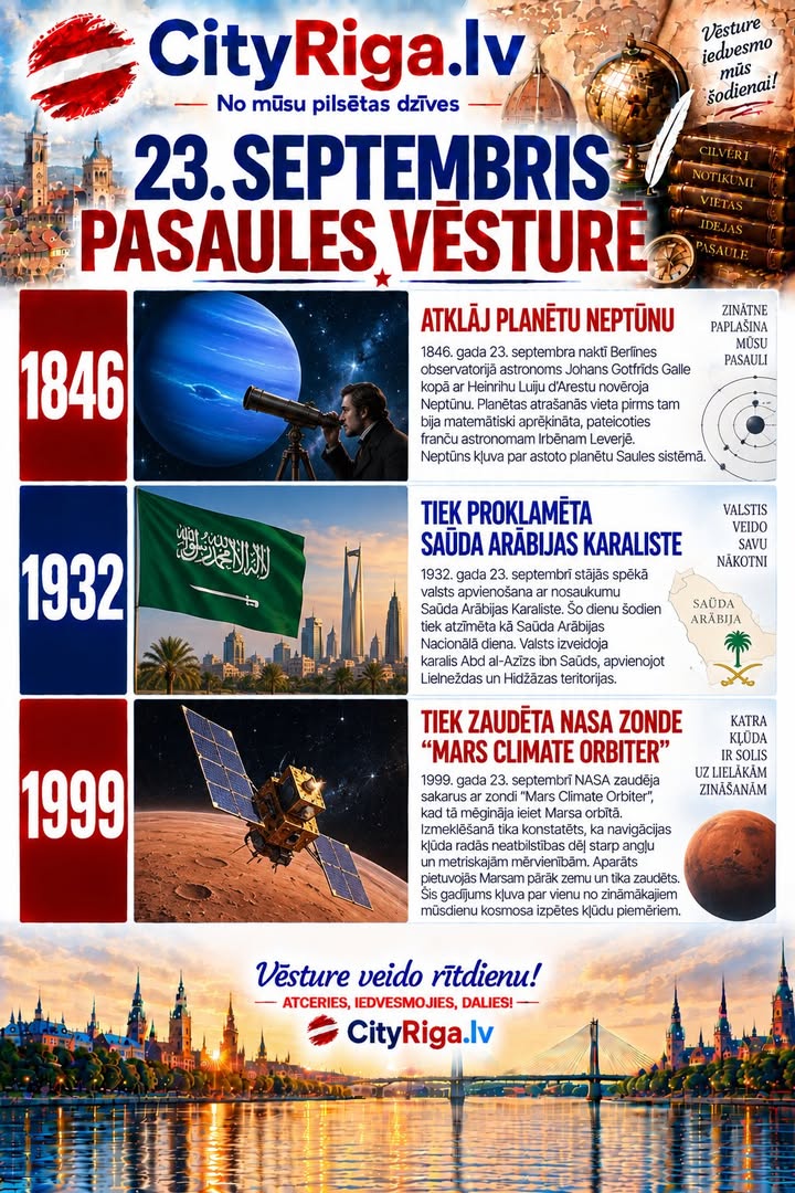 📜 23. septembris pasaules vēsturē