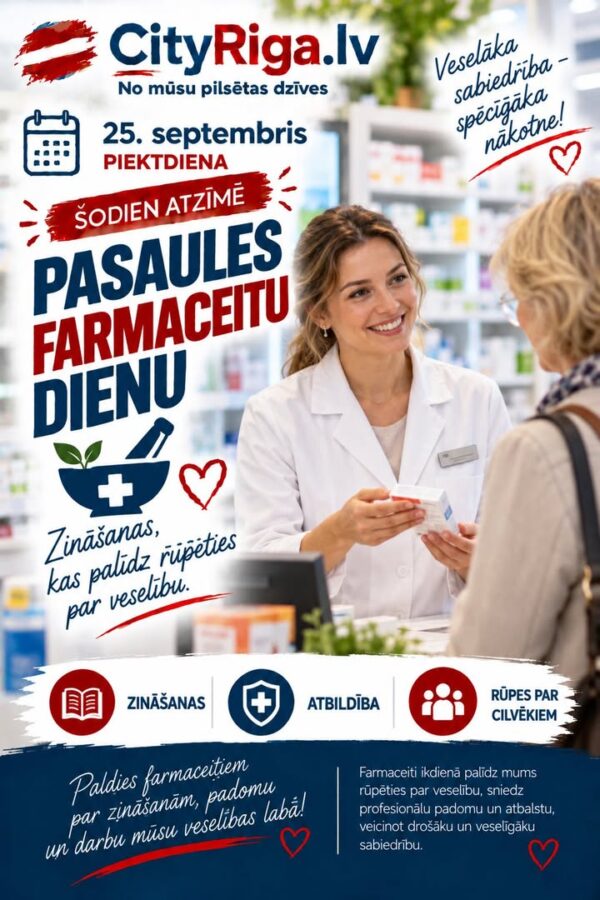 💊❤️ ŠODIEN ATZĪMĒ PASAULES FARMACEITU DIENU!
