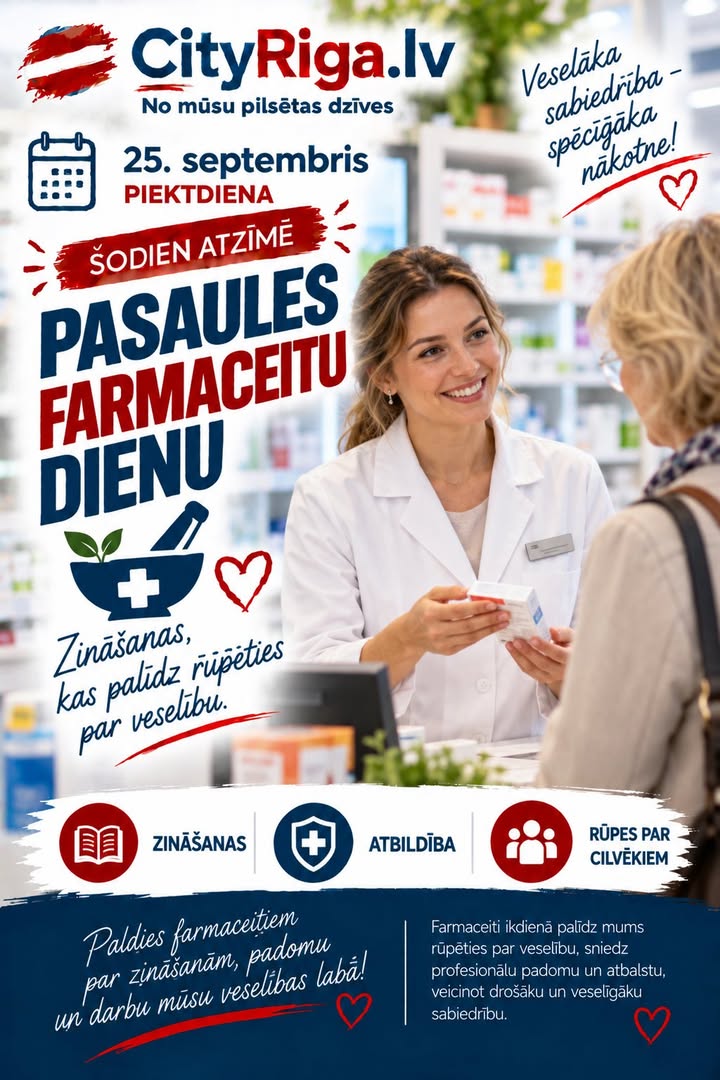 💊❤️ ŠODIEN ATZĪMĒ PASAULES FARMACEITU DIENU!