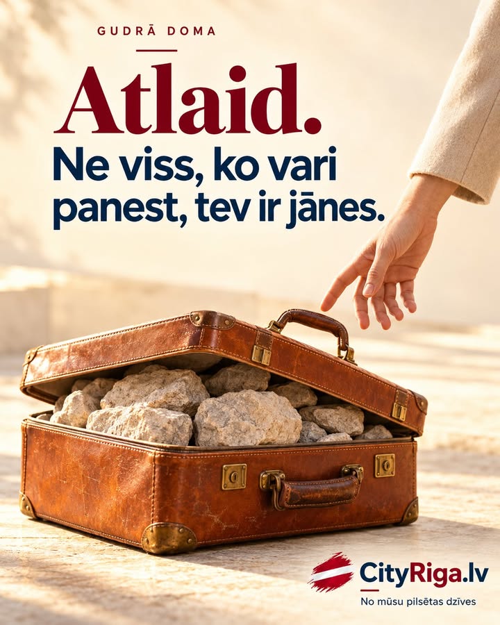 📌 Atlaid. Ne viss, ko vari panest, tev ir jānes.