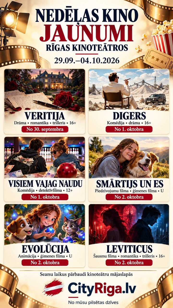 🎬 NEDĒĻAS KINO JAUNUMI RĪGĀ
