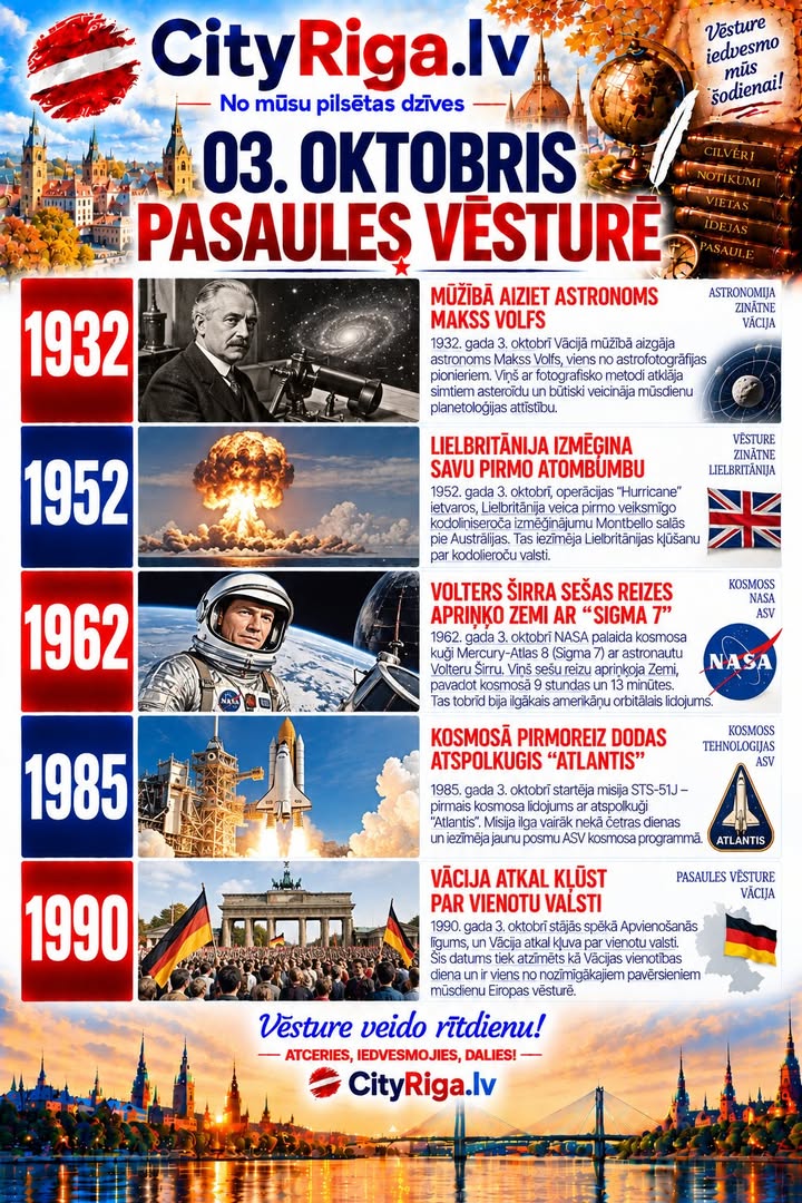 š 3. OKTOBRIS PASAULES VÄSTURÄ