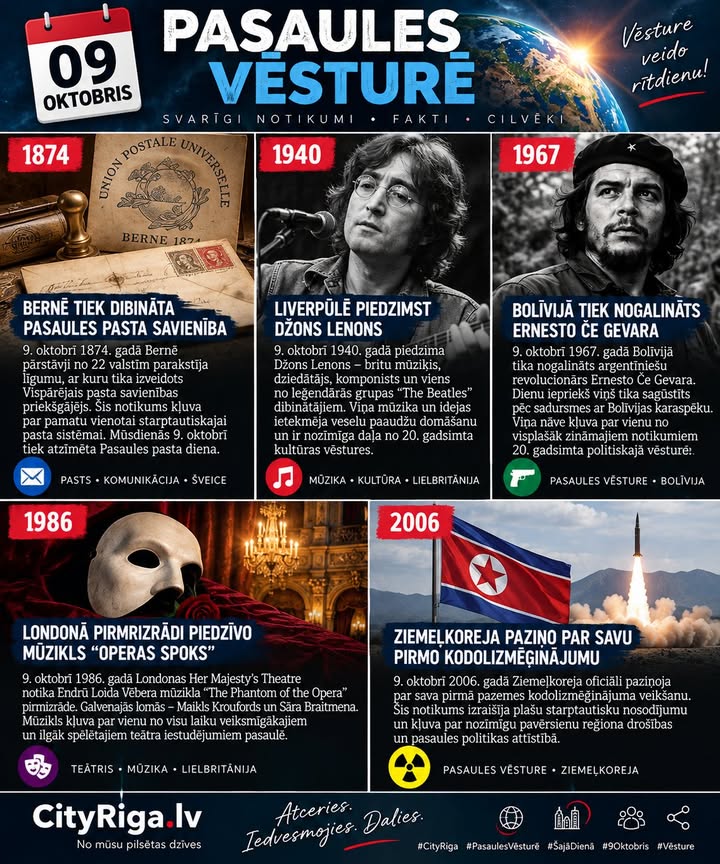 š 9. OKTOBRIS PASAULES VÄSTURÄ