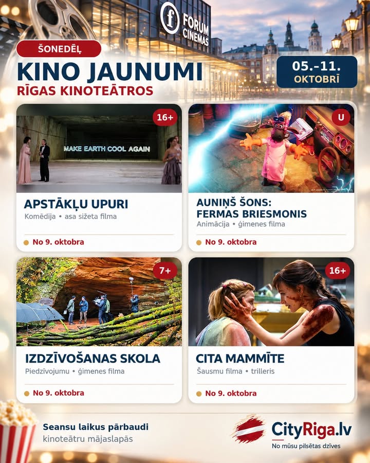 🎬 KINO JAUNUMI RĪGĀ | 5.–11. OKTOBRIS