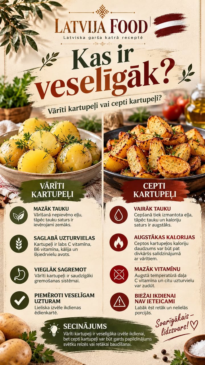 🥔⚖️ KAS IR VESELĪGĀK — VĀRĪTI VAI CEPTI KARTUPEĻI?