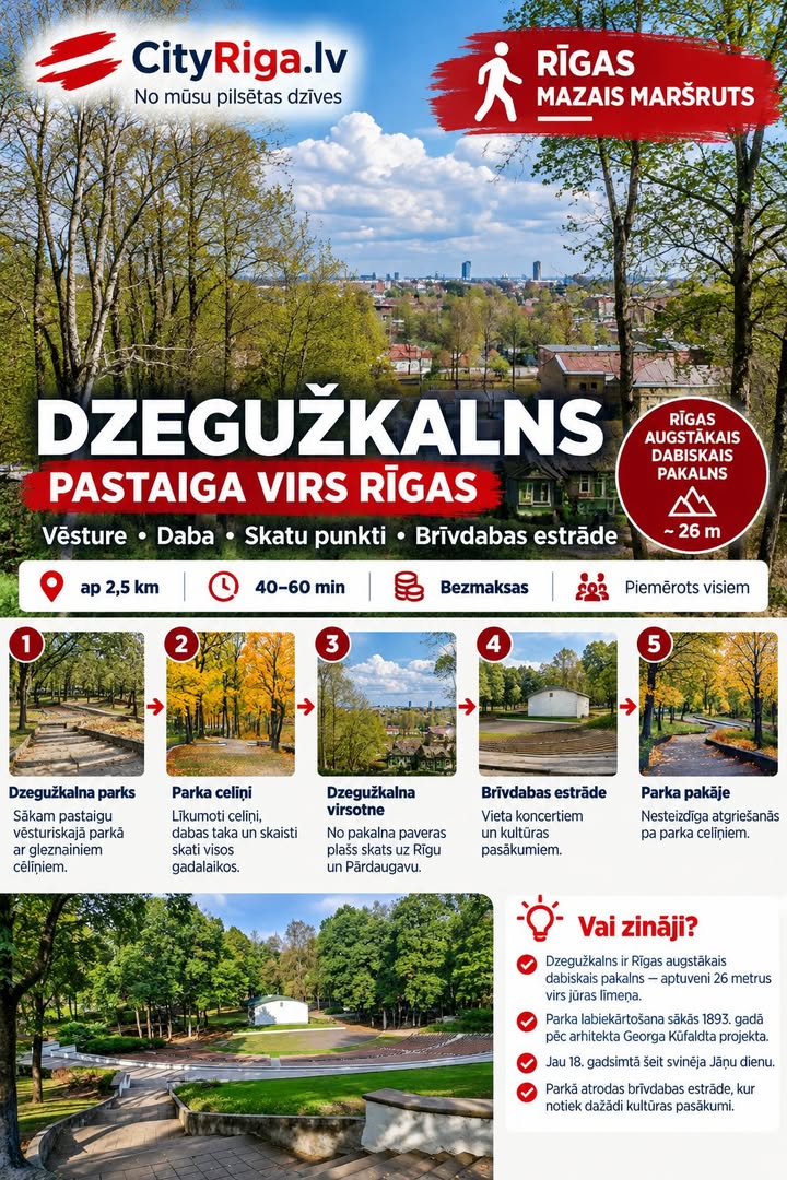 🚶 RĪGAS MAZAIS MARŠRUTS | Dzegužkalns — pastaiga virs Rīgas 🌳