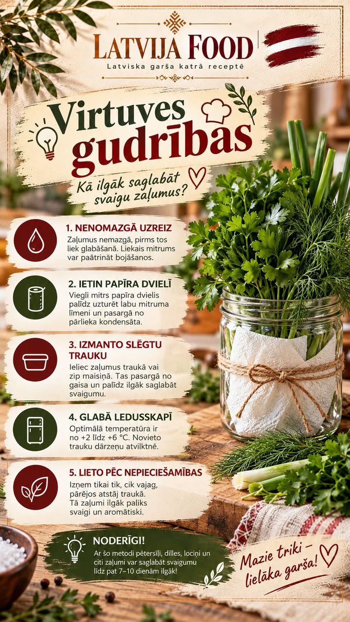 🧠🌿 VIRTUVES GUDRĪBAS — KĀ ILGĀK SAGLABĀT SVAIGUS ZAĻUMUS?