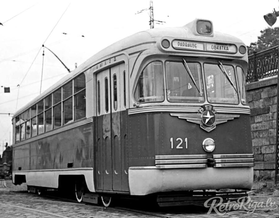 1962. gads. Rīgas Vagonbūves rūpnīcā ražotā jaunā tramvaja RVR-6 izmēģinājuma braucieni