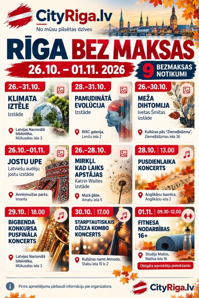 RĪGA BEZ MAKSAS 26.10.– 01.11.2026 🇱🇻