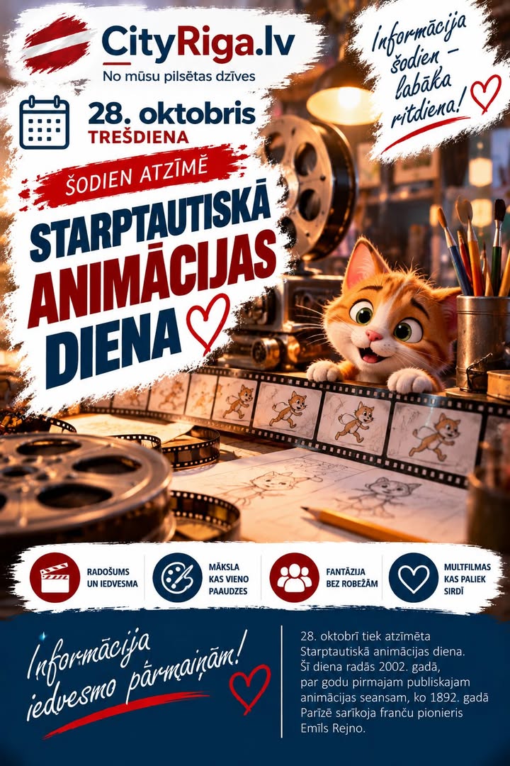 🎬✨ 28. OKTOBRIS — STARPTAUTISKĀ ANIMĀCIJAS DIENA! 🎨❤️